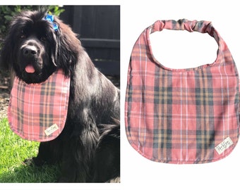 Everyone needs a Pink Plaid bib Giant big Dog drool Bib Newfoundland newfie Newfy bernese mountain dog Saint Bernard owner slobber dog