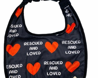 Rescue and loved dog bib Giant big Dog drool Bib Reversible Newfoundland newfie Newfy bernese mountain dog Saint Bernard