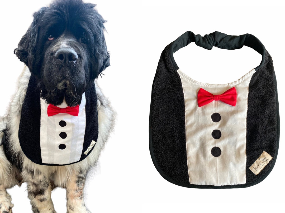 The Ultimate Tuxedo Drool Bib Newfoundland Bib St Bernard Bib Bernese Mountain Dog Drooling XXL