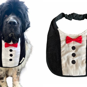 The ultimate Tuxedo drool bib newfoundland bib st bernard bib Bernese mountain dog drooling XXL dog Slobber bib dog wedding