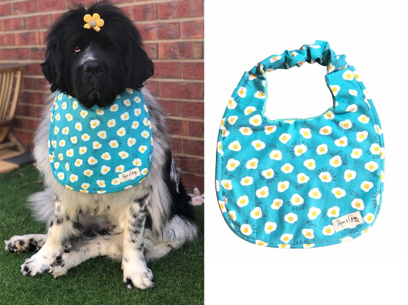 Eggcited drool dog bib Giant big Dog drool Bib Reversible Etsy