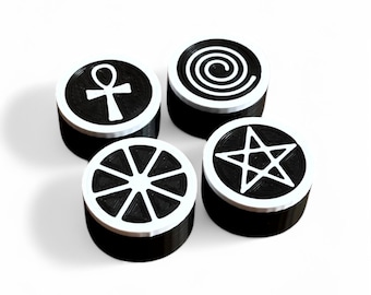 Guitar Pedal Footswitch Topper Witchcraft Symbols  (4 Pack)
