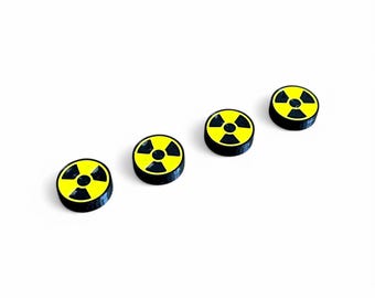Guitar Pedal Footswitch Topper Radiation Design - (Thin Version) (Single / 4 Pack)