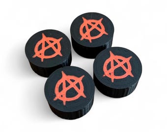 Guitar Pedal Footswitch Topper Anarchy Design - (Single / 4 Pack)