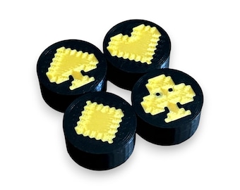 Guitar Pedal Footswitch Topper Black and Gold Card Suits – 8.5mm / 10mm / 11mm Switch Size | Set of 4 | 3D Printed | Cold Earth Industries