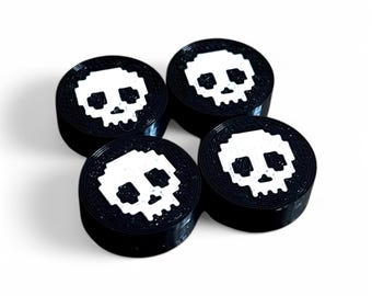Guitar Pedal Footswitch Topper Skull Design (Thin Version) (Single / 4 Pack)