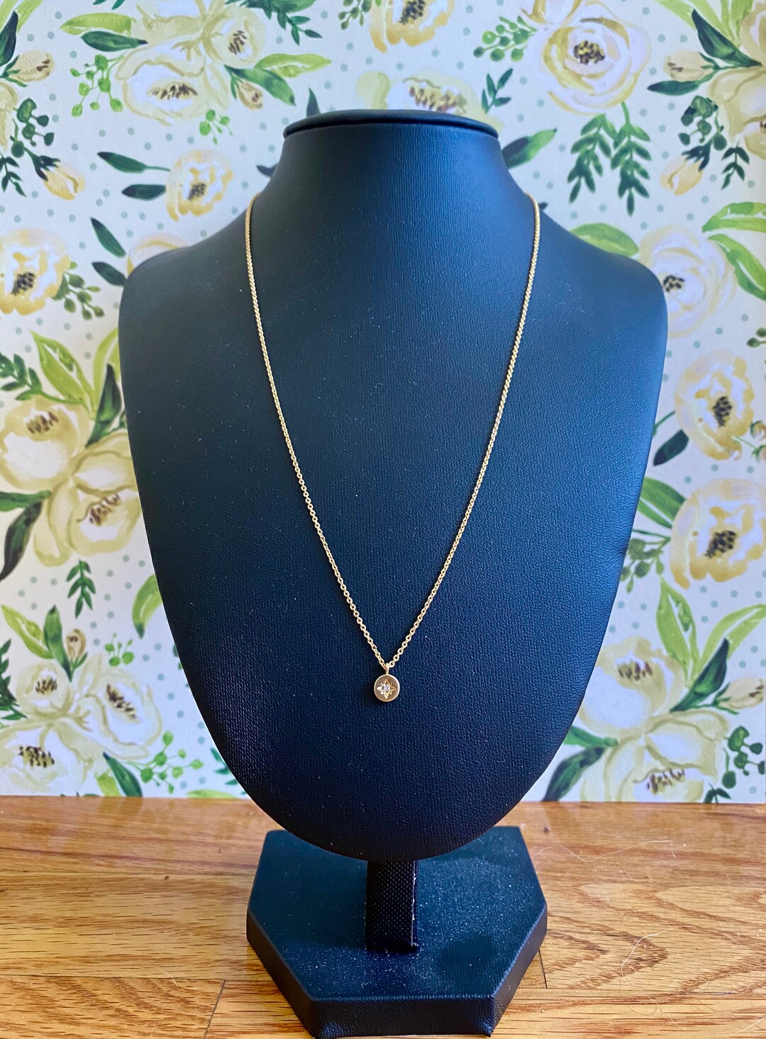 Dainty 18k Gold Plated OR 18k Rose Gold Plated with 18k Gold/Rose Gold Filled North Star Compass