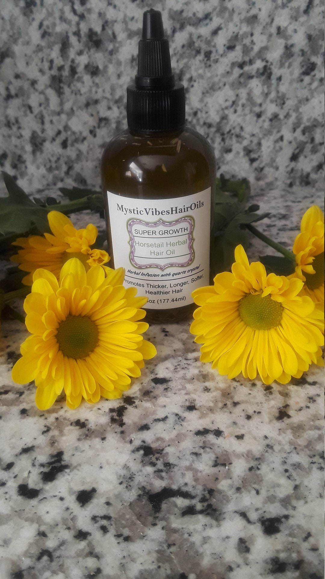 Horsetail Herbal Hair Growth Oil Infused With Quartz Crystal, Helps