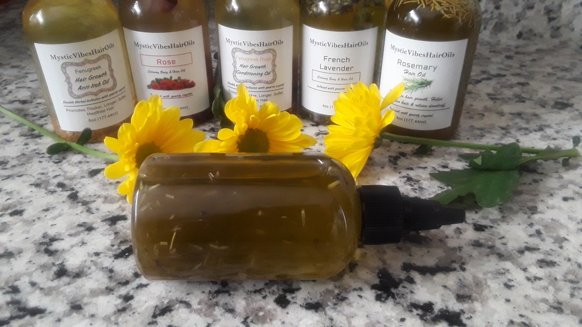Horsetail Herbal Hair Growth Oil Infused With Quartz Crystal, Helps