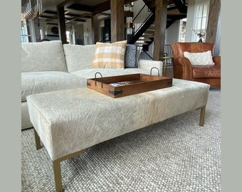 Premium Cowhide ottoman / Cowhide bench  - Custom made -  FREE SHIPPING - LFB60
