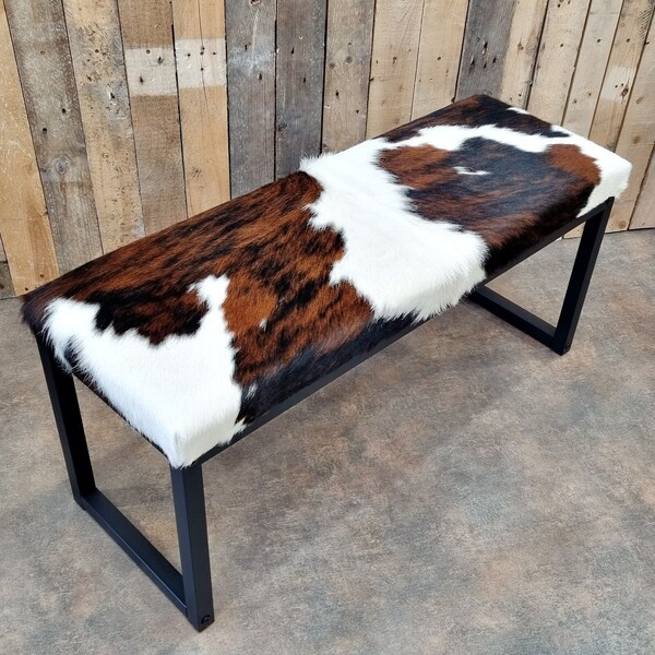 Cowhide Bench Etsy
