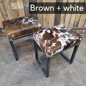 Cow print vanity stool sale