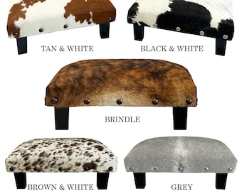 Genuine cowhide foot stool / footrest - Choose your hide color and we make it for you!