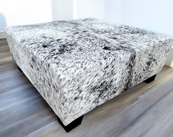 Custom made genuine cowhide ottoman / cowhide coffee table - Handmade - FREE U.S shipping - FO