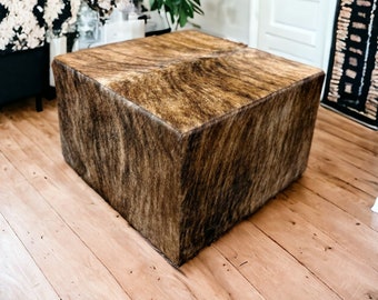Genuine Cowhide ottoman cube | Cowhide coffee table - With castors for easy mobility - CO