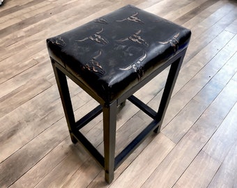 Taburetes únicos Texas Longhorn para bar o mostrador - Tapizados con cuero genuino - FP