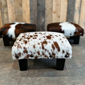 Genuine cowhide foot stool / footrest - Choose your hide color and we make it for you! - FS