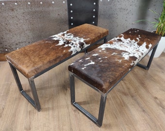 Cowhide Ottoman Etsy