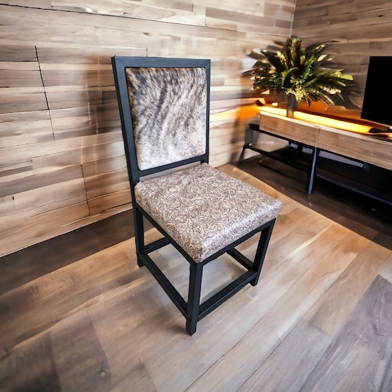 Cowhide leather dining chairs deals