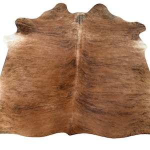 Medium / Large sized Brindle Genuine Cowhide Rug, Hair on Hide Sold as Seen!