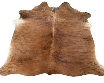 Medium / Large sized Brindle Genuine Cowhide Rug, Hair on Hide Sold as Seen!