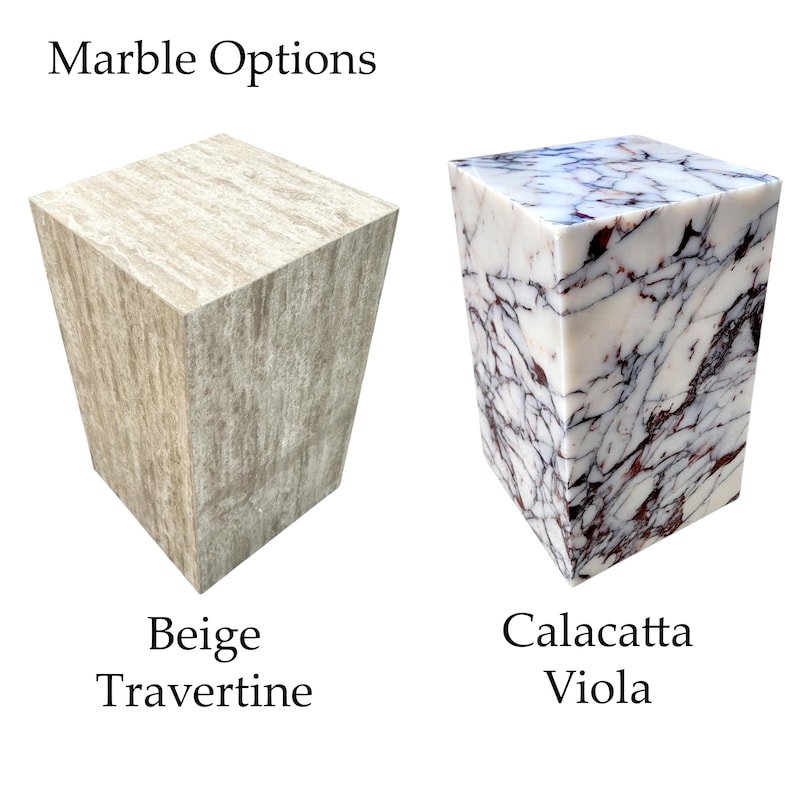 Sidobord i naturmarmor | Sidobord i Calacatta, viol | Accentbord i travertin bild 5