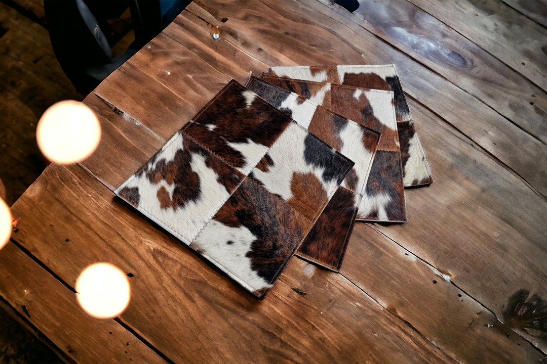 Genuine Cowhide Placemat Large Square Placemat 16 X 16 Various Colours