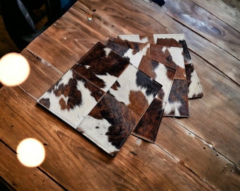 Genuine Cowhide placemat | Large square placemat (16 x 16&quot;) - Various colours available | SOLD INDIVIDUALLY