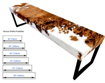 Custom made cowhide and steel bench / cowhide ottoman - Any Size / Any Color!  - Handmade -RGB