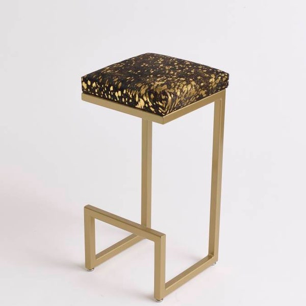 Metallic gold cowhide Bar stools BESPOKE/ CUSTOM-MADE, counter top, breakfast bar