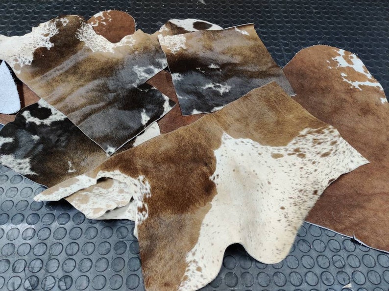 Genuine cowhide material offcuts for arts and crafts Etsy