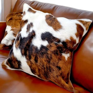 Tri-color cowhide cushion cover / pillow cover - Handmade in various sizes available!