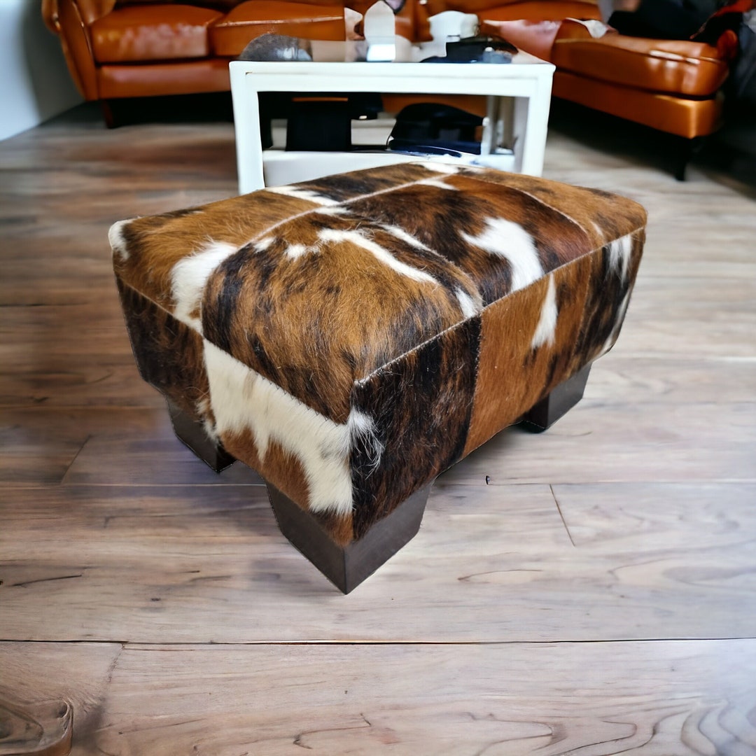 Cowhide Foot Stool Patchwork Cowhide Foot Stool / Footrest Genuine