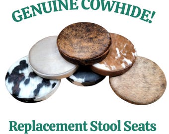 Genuine Cowhide Replacement Round Stool Seat 14" Diameter