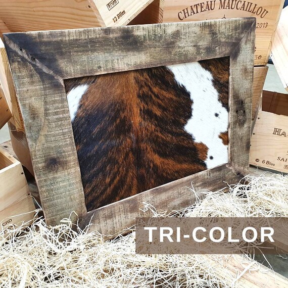 Genuine Cowhide Wedding Branding With Driftwood Rustic Frame Etsy