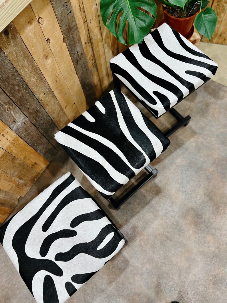 Zebra Print Cowhide Bar Stools CUSTOMMADE / Bespoke Counter Etsy