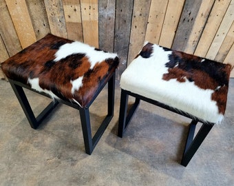 Cowhide dining chair stool / vanity stool - Handmade in the UK - FPMB