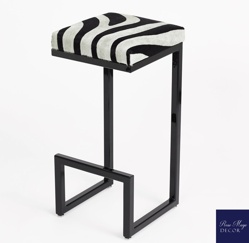 Zebra Print Cowhide Bar Stools CUSTOMMADE / Bespoke Counter Etsy