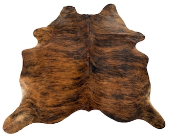 Medium / Large sized Brindle Genuine Cowhide Rug, Hair on Hide Sold as Seen!