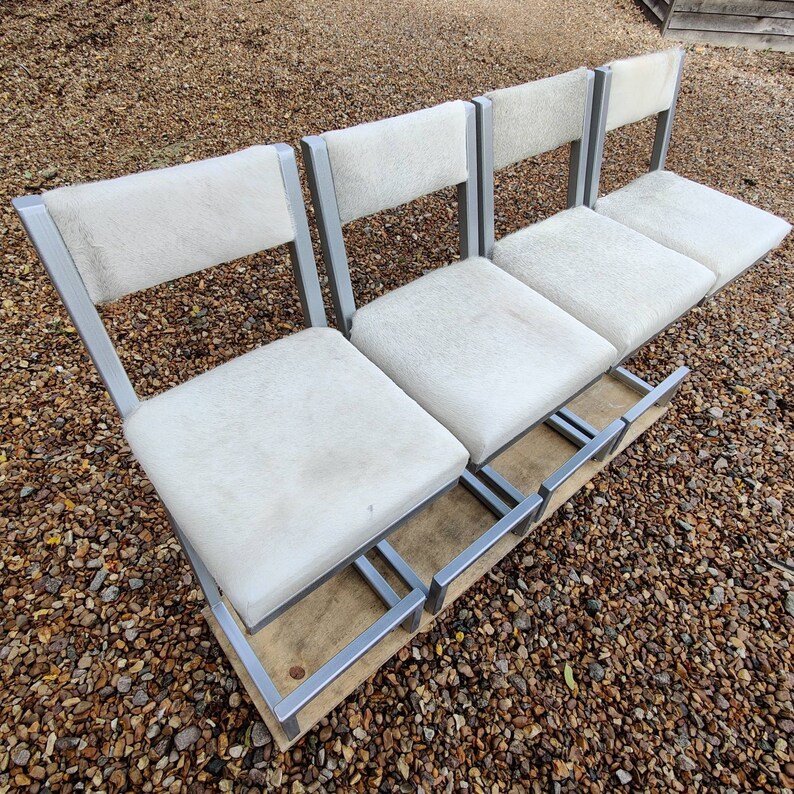 BESPOKE/ CUSTOMMADE Cowhide topped Steel bar stools with Etsy