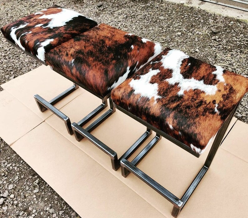 Cowhide Bar Stool BESPOKE/ CUSTOMMADE Counter Top Breakfast Etsy UK