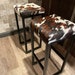 Bar stool cowhide topped BESPOKE/ CUSTOM-MADE, counter top, breakfast bar, rustic,  farmhouse, industrial 