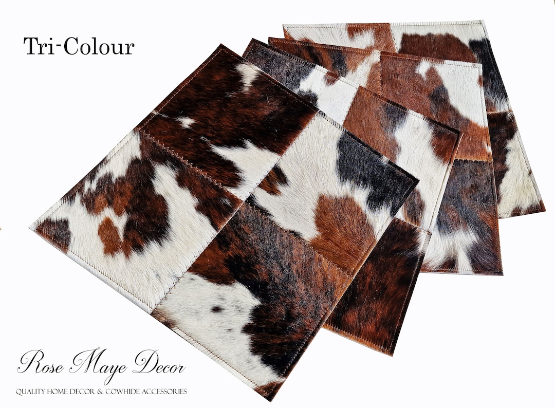 Genuine Cowhide Placemat Large Square Placemat 16 X Etsy