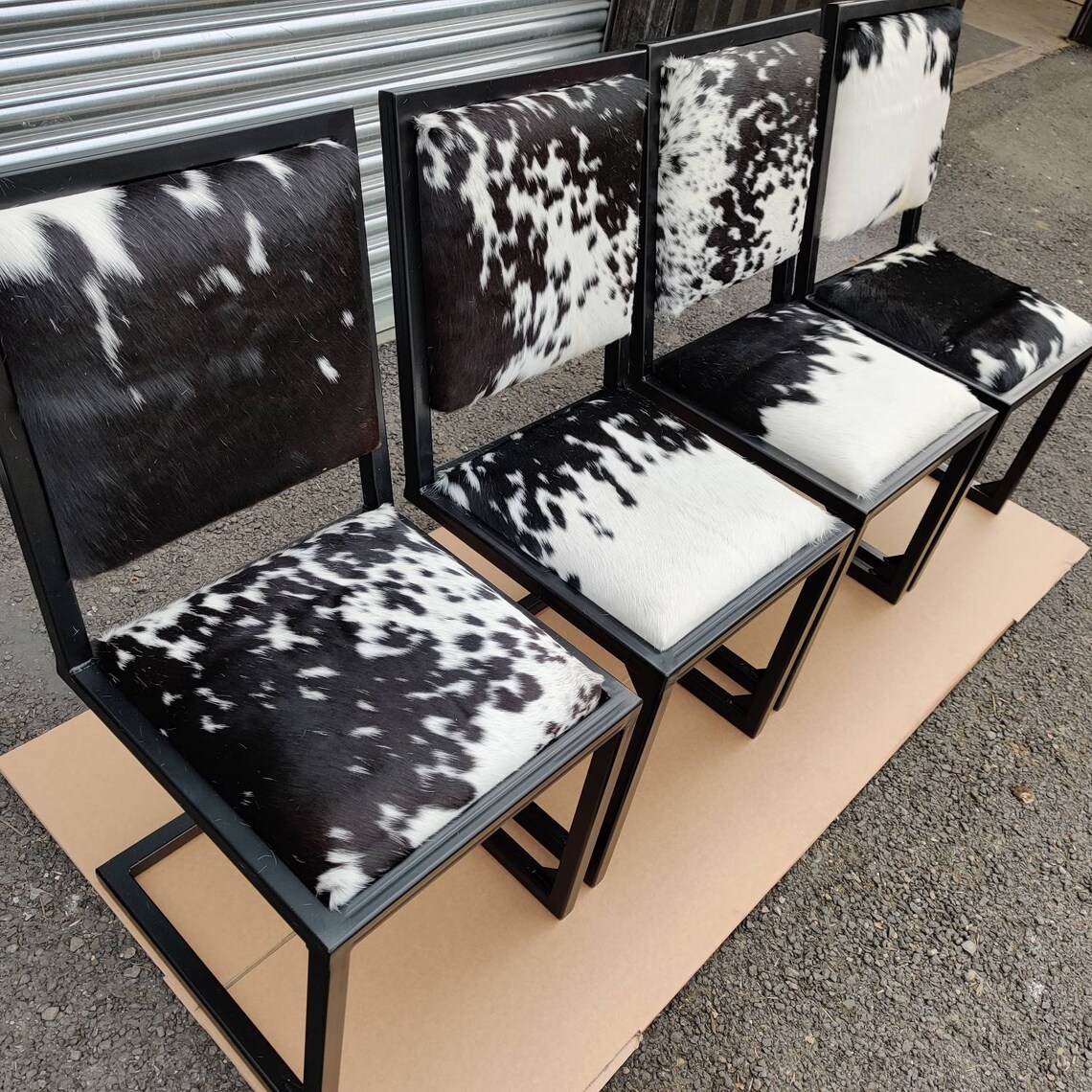Bespoke cowhide dining chairs Etsy