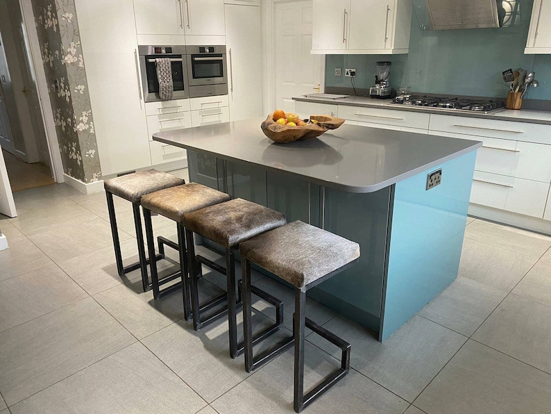 Bar stool cowhide topped BESPOKE/ CUSTOMMADE counter top Etsy