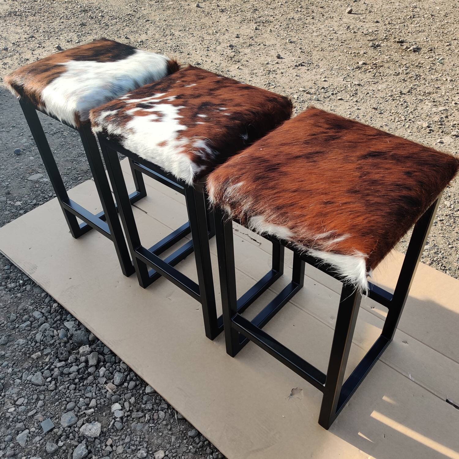 Faux cowhide bar stools best sale