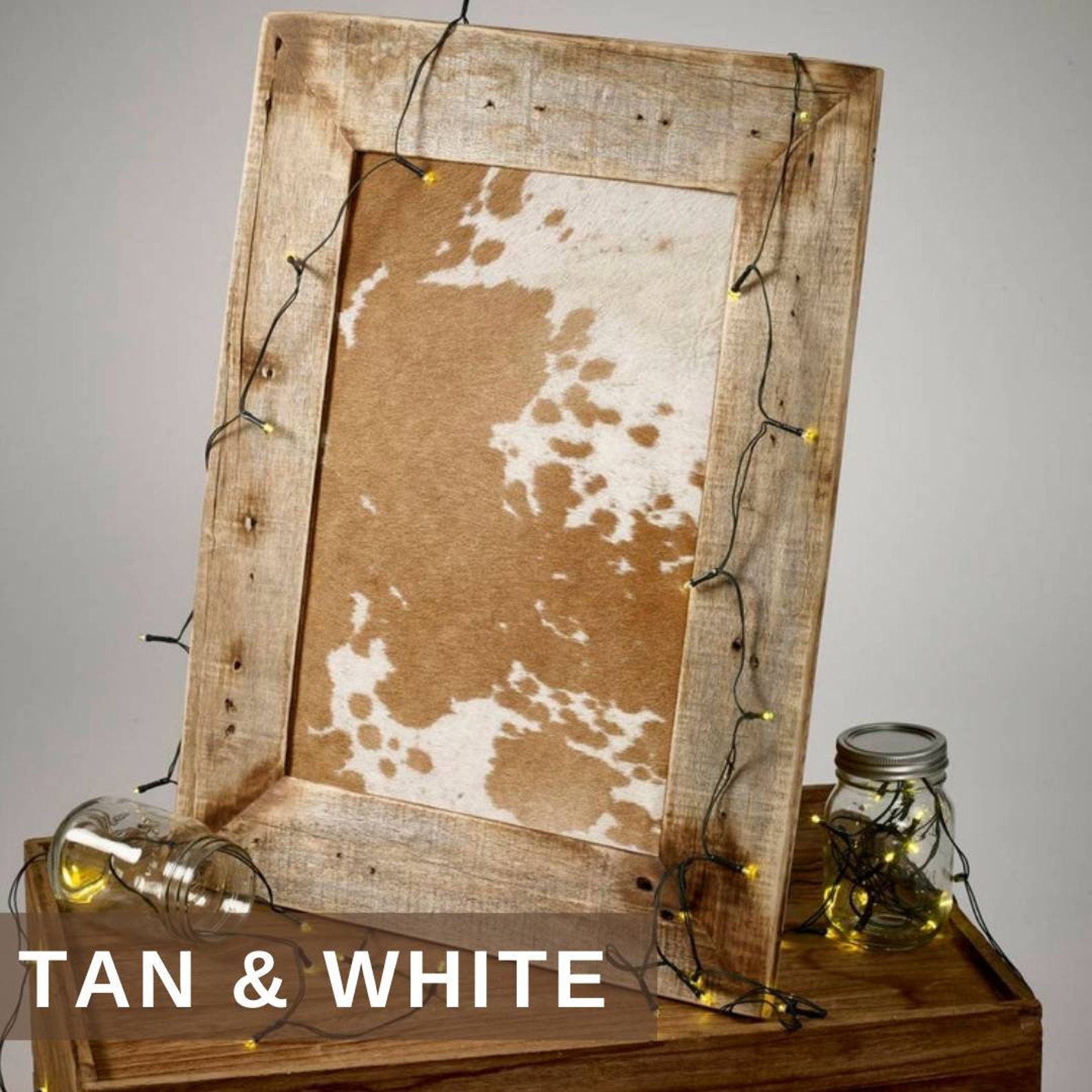 Genuine Cowhide Wedding Branding With Driftwood Rustic Frame Etsy