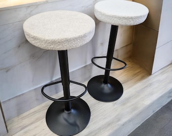 Boucle-Thekenhocker verstellbar für Küche oder Bars | Teddybär-Stoffhocker - GL