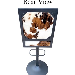 Genuine Cowhide Leather Counter Stool with Backs, Bar Height Kitchen Stool, Barstool Chair - GLBK image 5