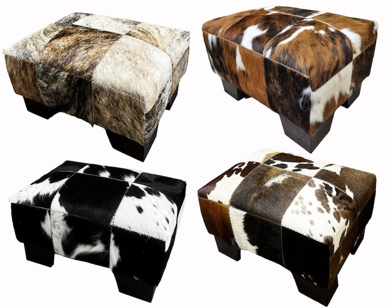 Cowhide foot stool